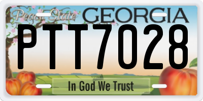 GA license plate PTT7028