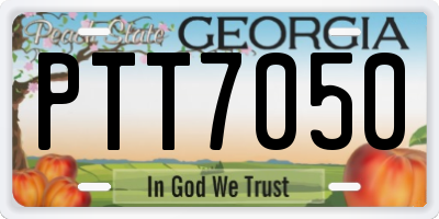 GA license plate PTT7050