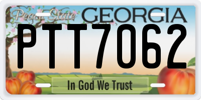 GA license plate PTT7062