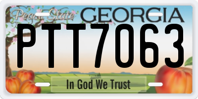 GA license plate PTT7063