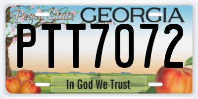GA license plate PTT7072