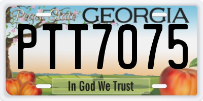 GA license plate PTT7075