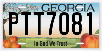 GA license plate PTT7081
