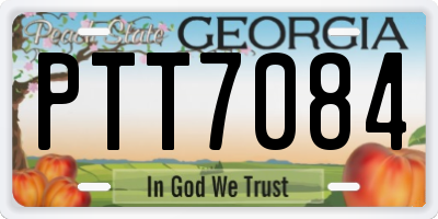 GA license plate PTT7084