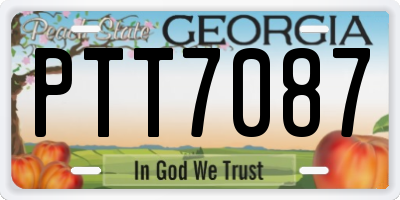 GA license plate PTT7087