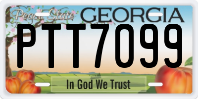 GA license plate PTT7099