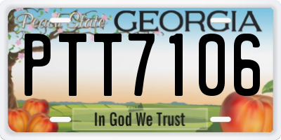 GA license plate PTT7106