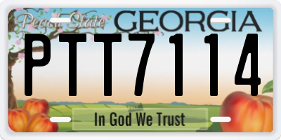 GA license plate PTT7114