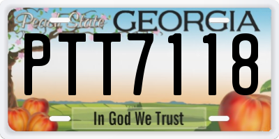 GA license plate PTT7118