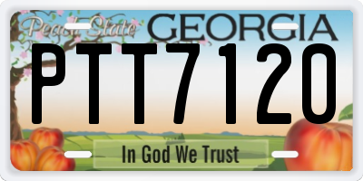GA license plate PTT7120