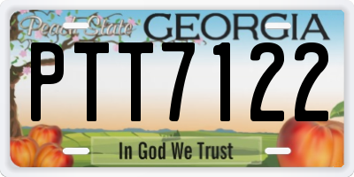 GA license plate PTT7122