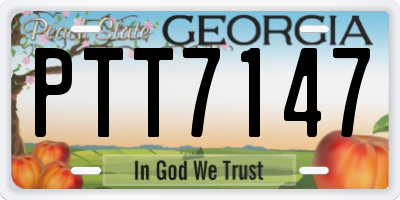 GA license plate PTT7147