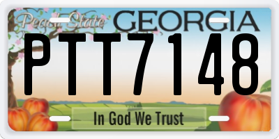 GA license plate PTT7148