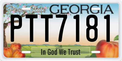 GA license plate PTT7181