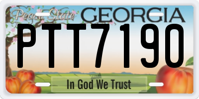 GA license plate PTT7190