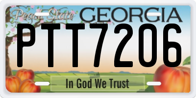 GA license plate PTT7206