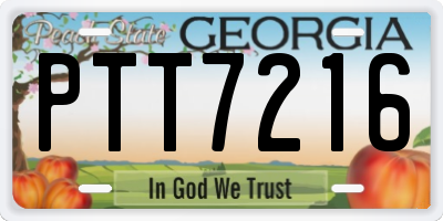 GA license plate PTT7216