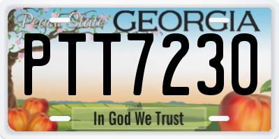 GA license plate PTT7230