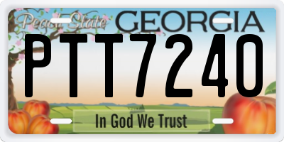 GA license plate PTT7240