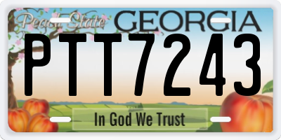 GA license plate PTT7243