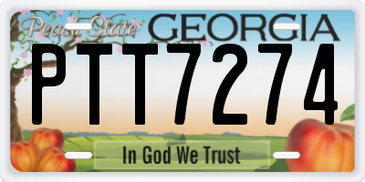 GA license plate PTT7274
