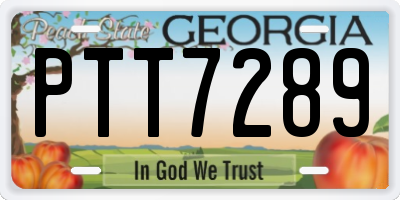 GA license plate PTT7289