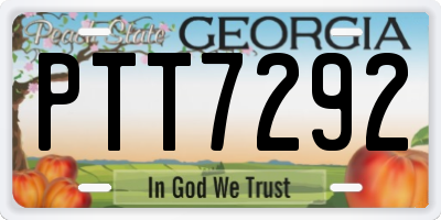 GA license plate PTT7292