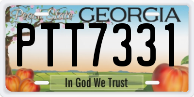 GA license plate PTT7331