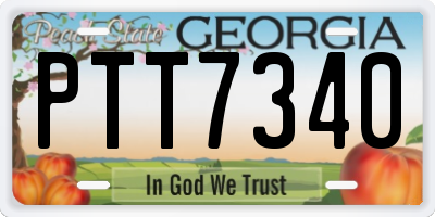 GA license plate PTT7340