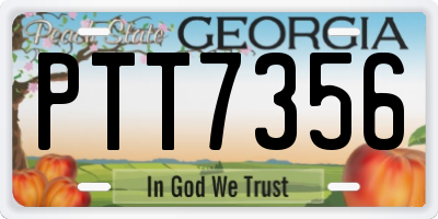 GA license plate PTT7356