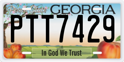 GA license plate PTT7429
