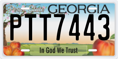 GA license plate PTT7443