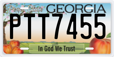 GA license plate PTT7455