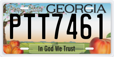 GA license plate PTT7461