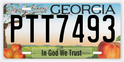 GA license plate PTT7493