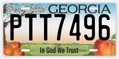 GA license plate PTT7496