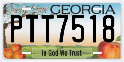 GA license plate PTT7518