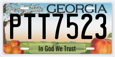GA license plate PTT7523