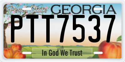 GA license plate PTT7537