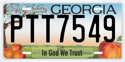 GA license plate PTT7549
