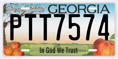 GA license plate PTT7574