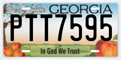 GA license plate PTT7595