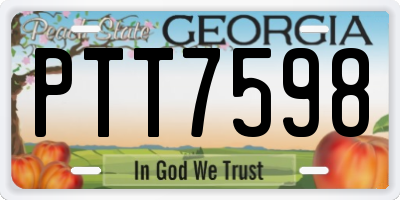 GA license plate PTT7598