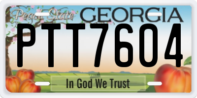 GA license plate PTT7604