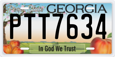 GA license plate PTT7634