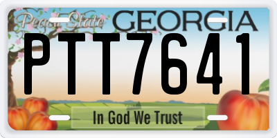 GA license plate PTT7641