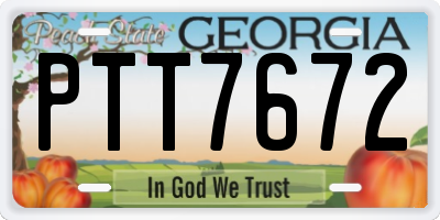GA license plate PTT7672