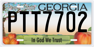GA license plate PTT7702