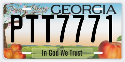 GA license plate PTT7771