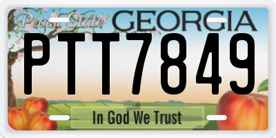 GA license plate PTT7849